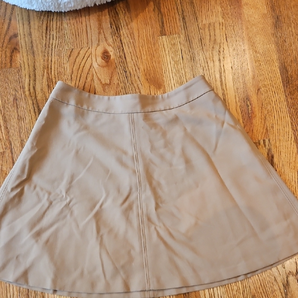 LOFT Tan Mini A-Line Skirt for Casual Work